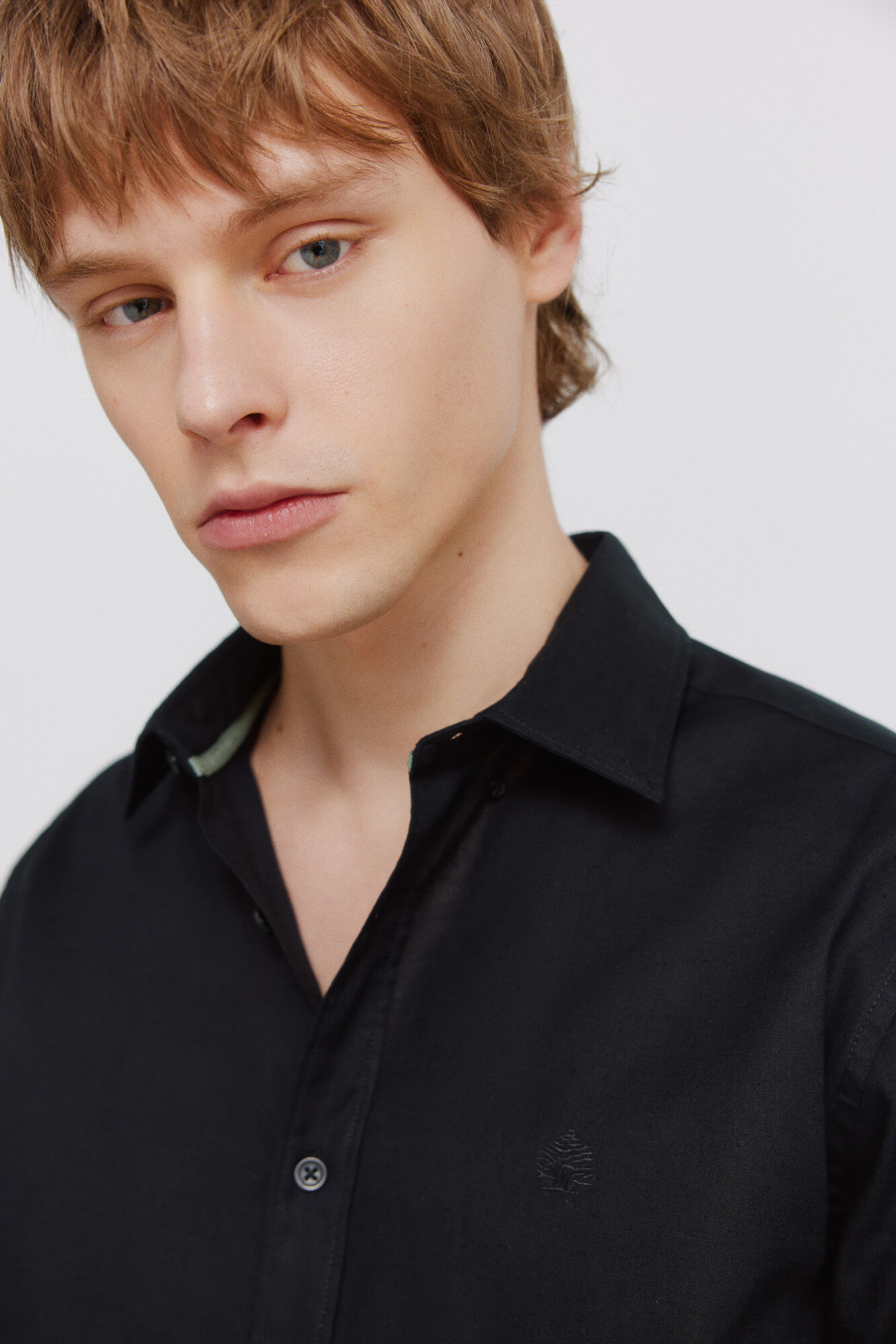 Springfield Camisa de lino negro