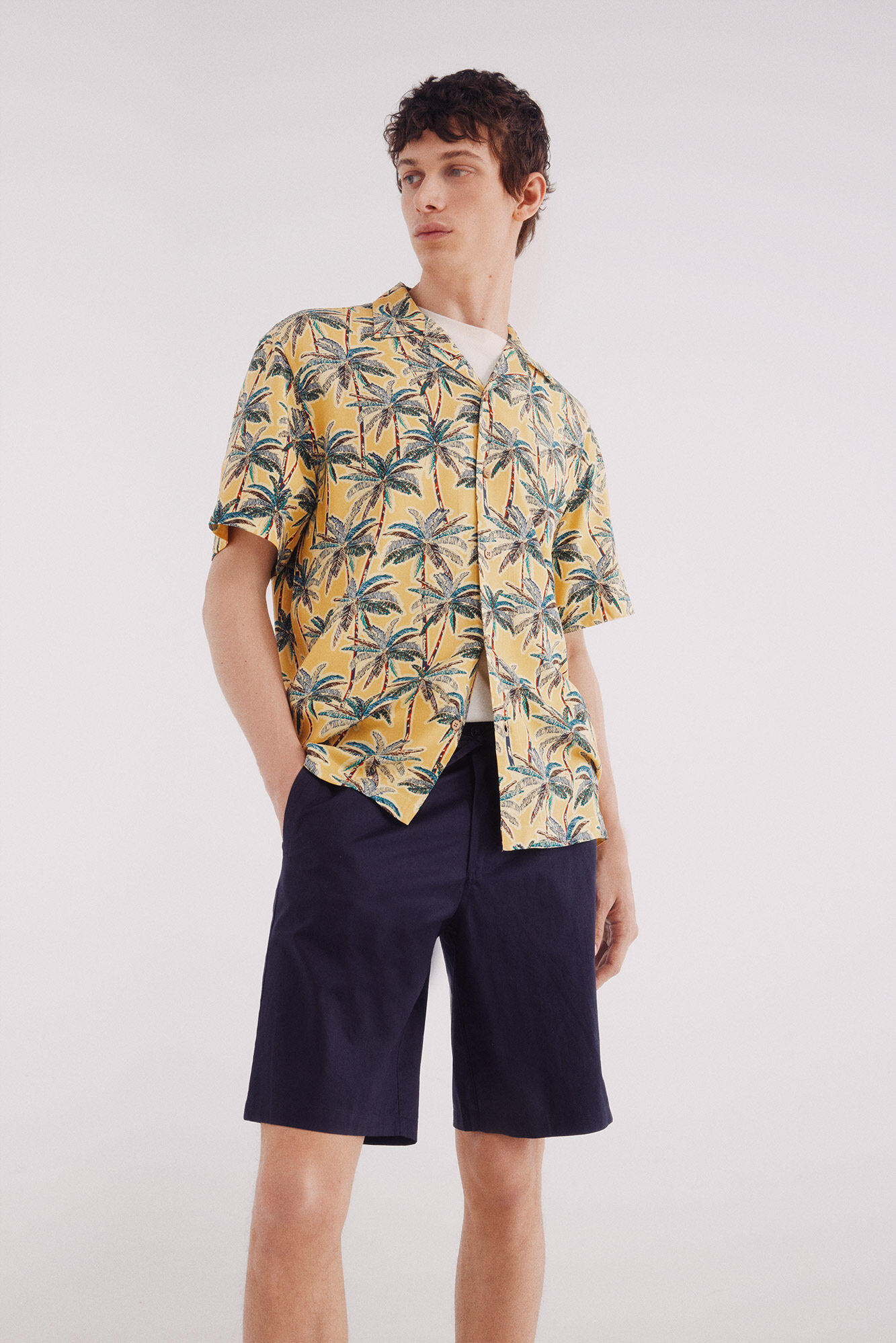 Springfield Bermuda popel&iacute;n comfort fit azul