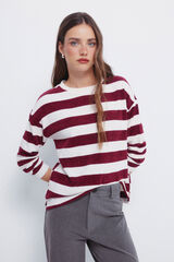 Springfield Playera de chenilla a rayas púrpura
