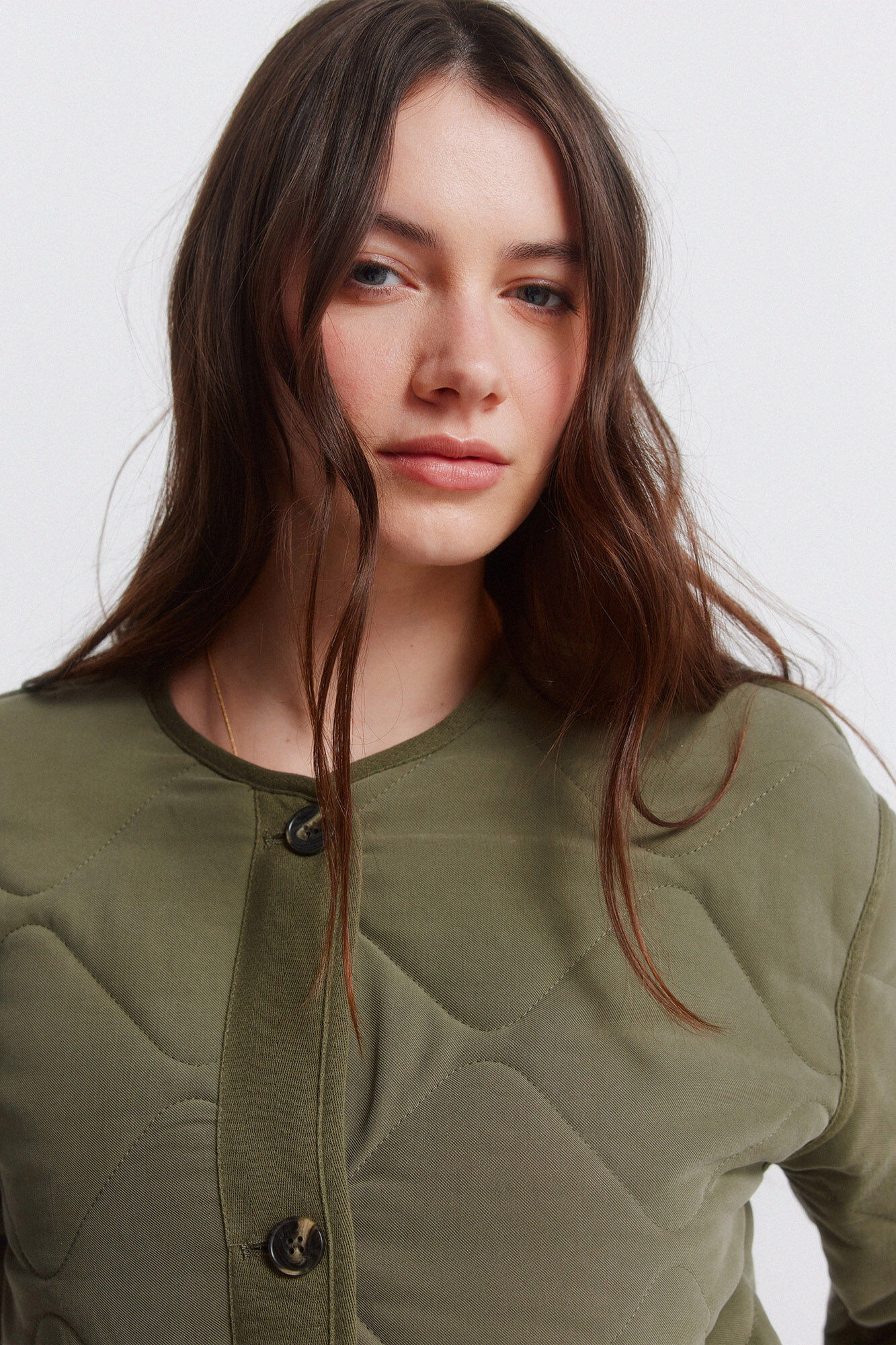 Springfield Chamarra corta acolchada verde