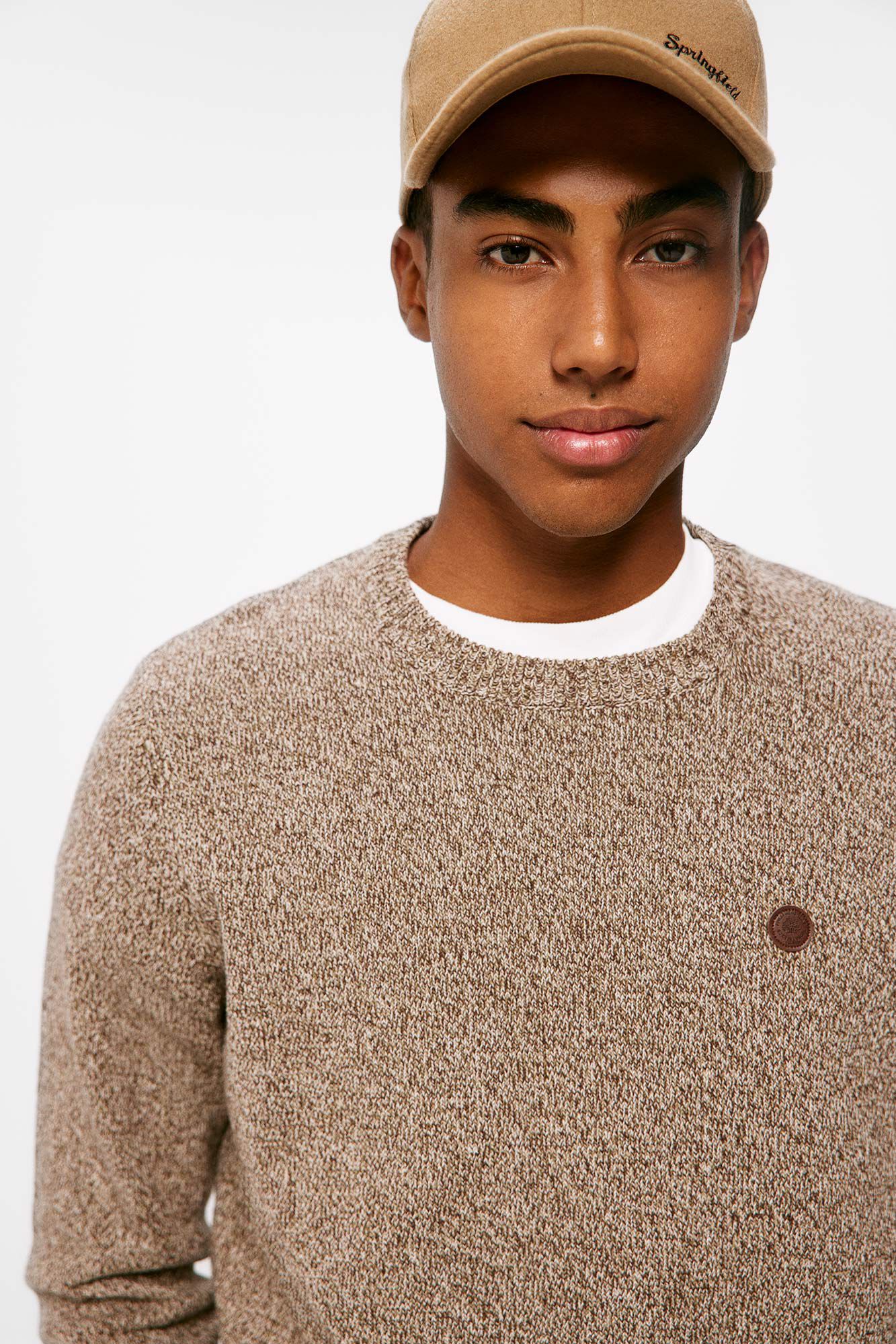 Springfield Su&eacute;ter rayas fantas&iacute;a caf&eacute;