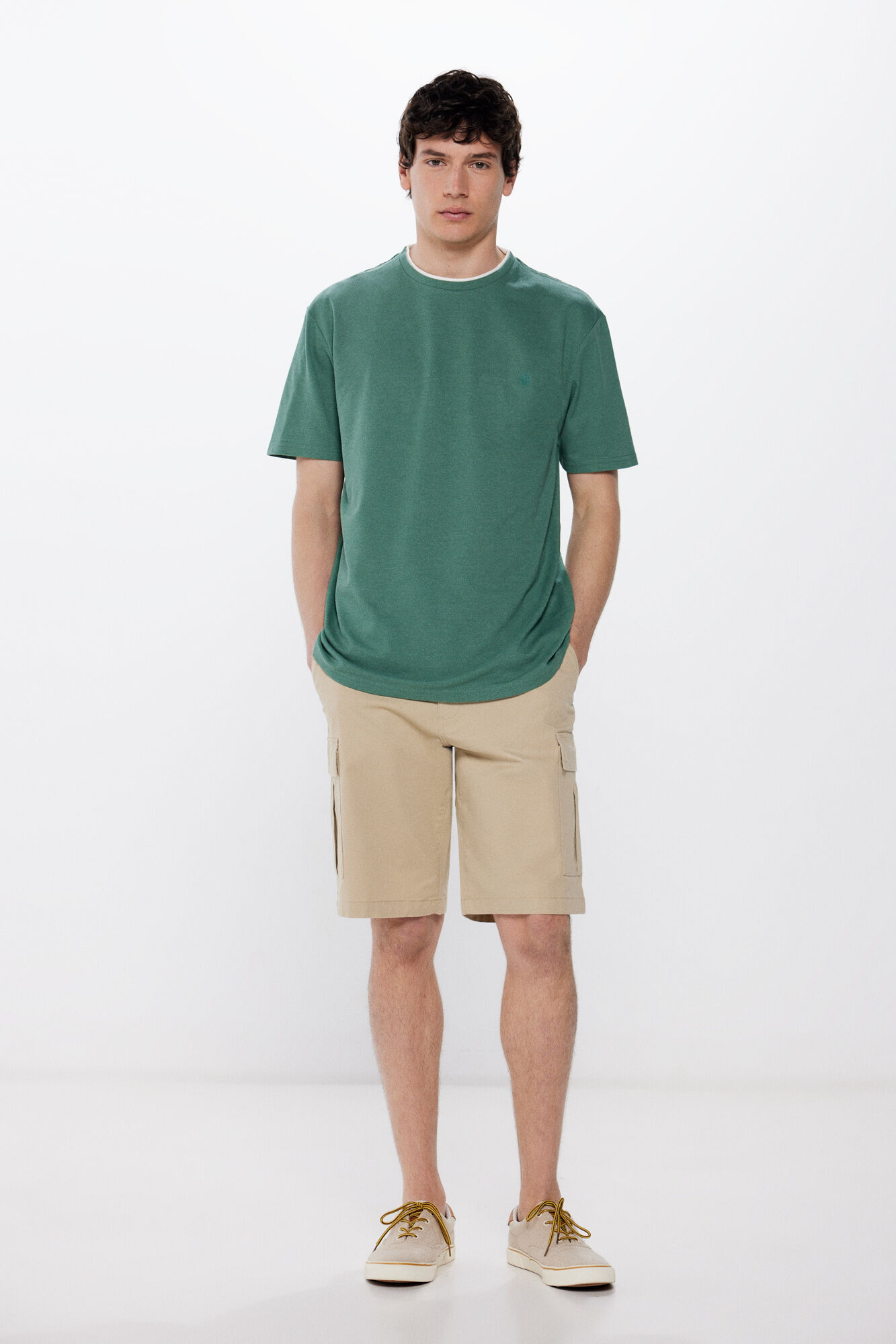 Springfield Playera doble piqu&eacute; verde