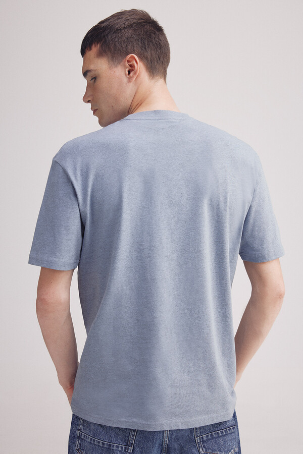 Springfield Playera melange básica azul