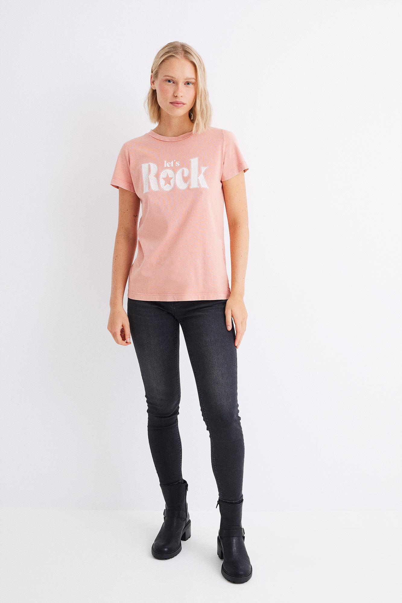 Springfield Playera gr&aacute;fica algod&oacute;n rosa