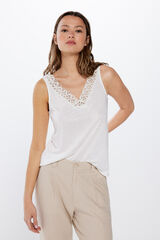 Springfield Playera escote hilo trenzado natural