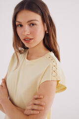 Springfield Playera hombros crochet amarillo