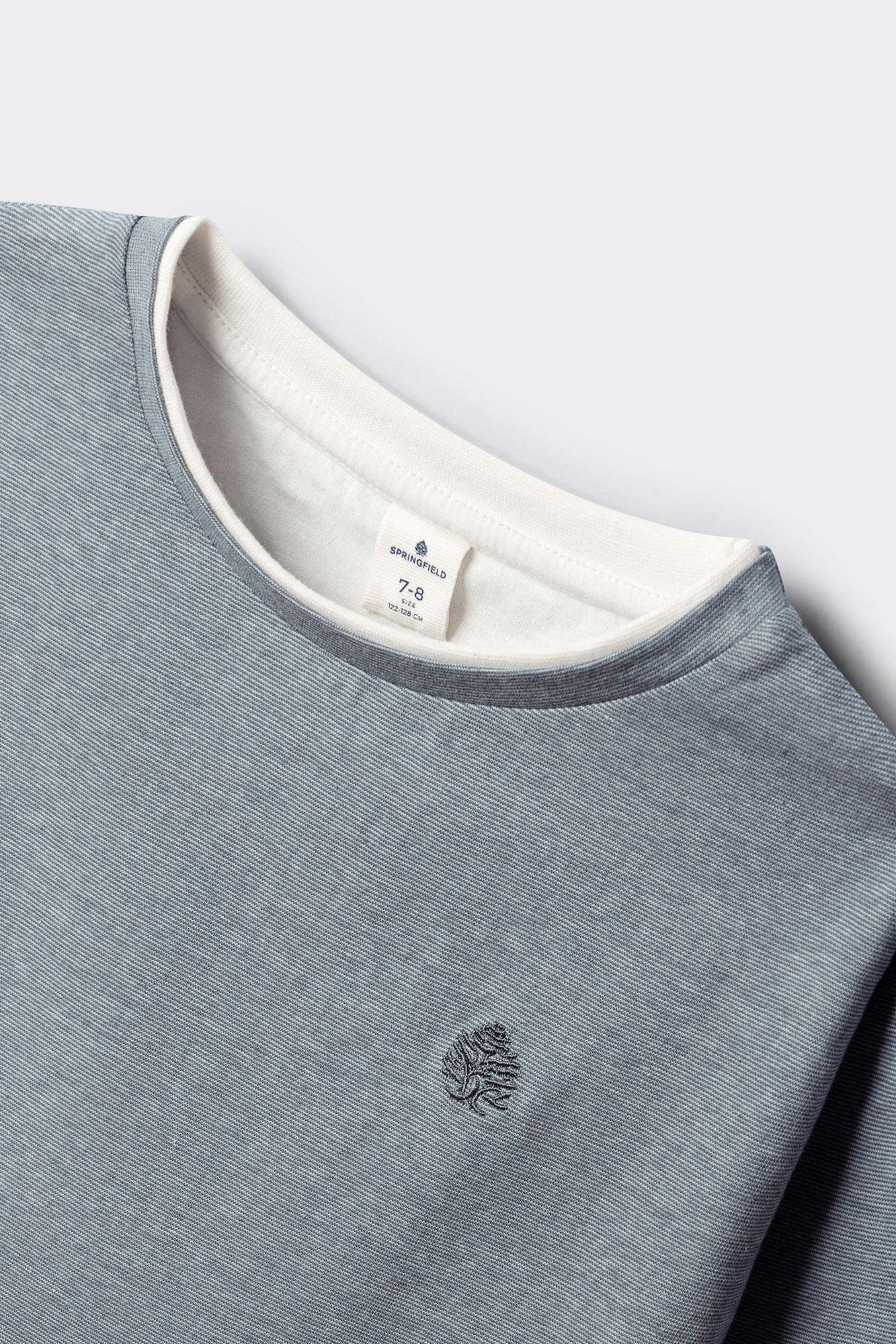 Springfield Kids Playera manga larga b&aacute;sica para ni&ntilde;o azul