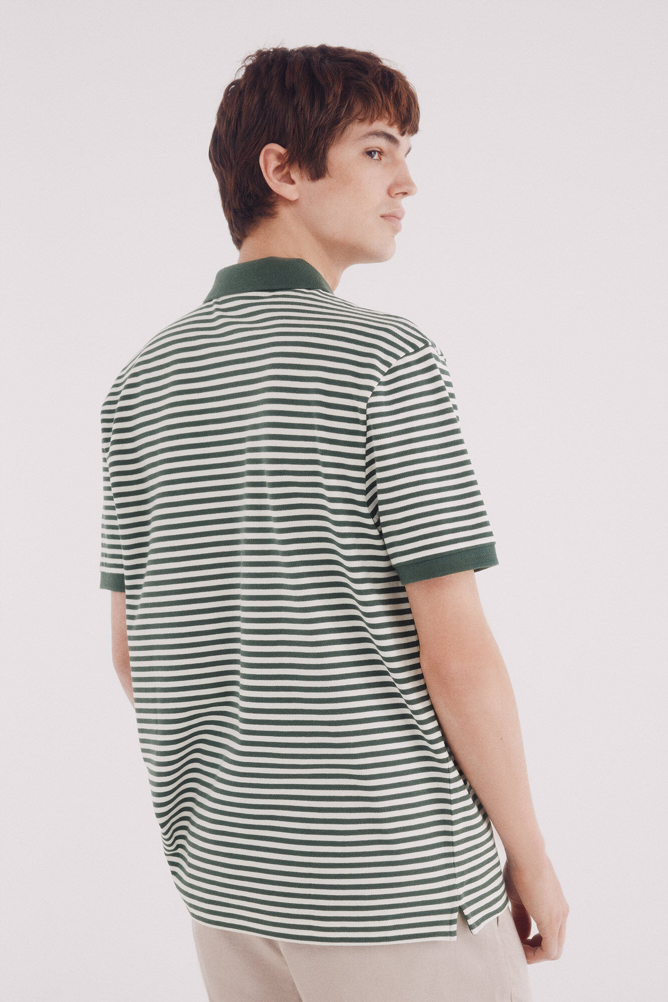 Springfield Polo piqu&eacute; b&aacute;sico rayas regular fit verde