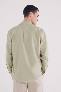 Springfield Camisa estructura tinte en prenda kaki