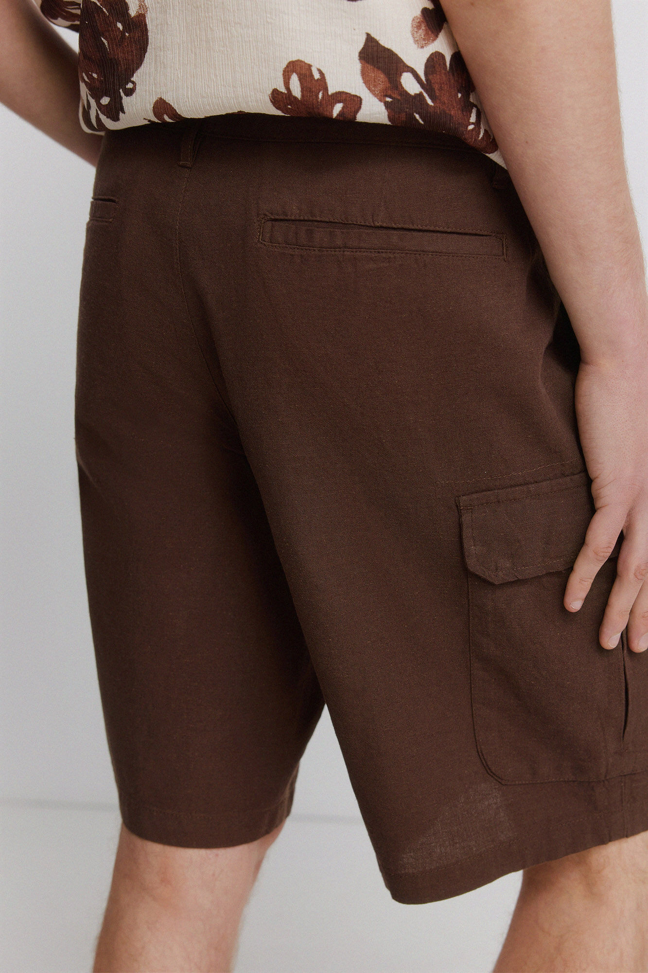 Springfield Bermudas cargo de lino comfort fit estampado