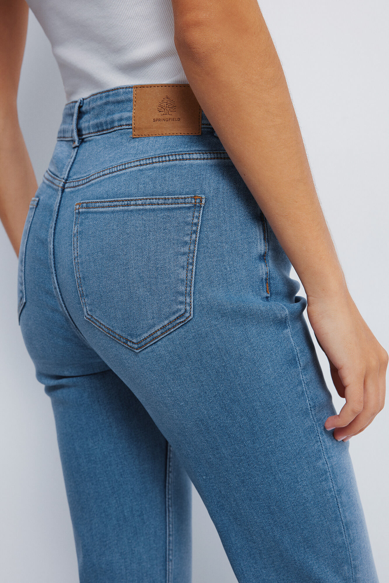 Springfield Jeans flare azul tinta