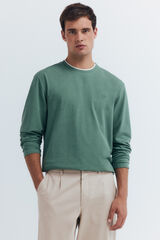 Springfield Playera de manga larga con doble mezcla verde
