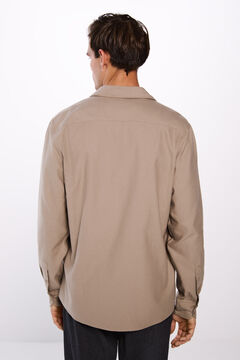 Springfield Camisa algodón cepillado café