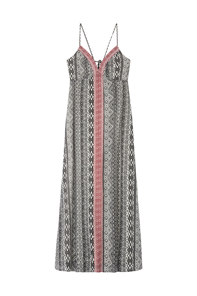 Springfield Vestido midi cenefa vertical negro