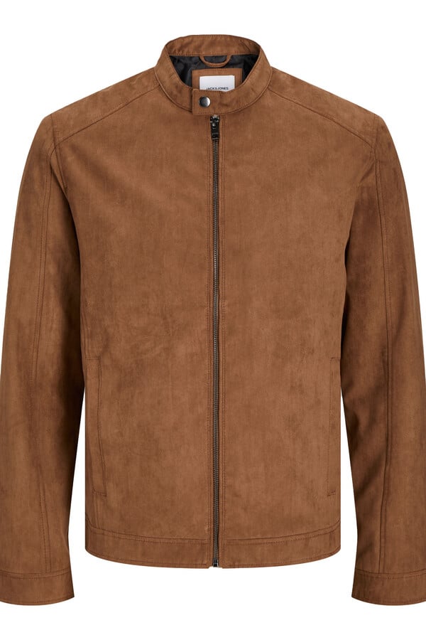 Jack & Jones Chamarra motera simil ante café