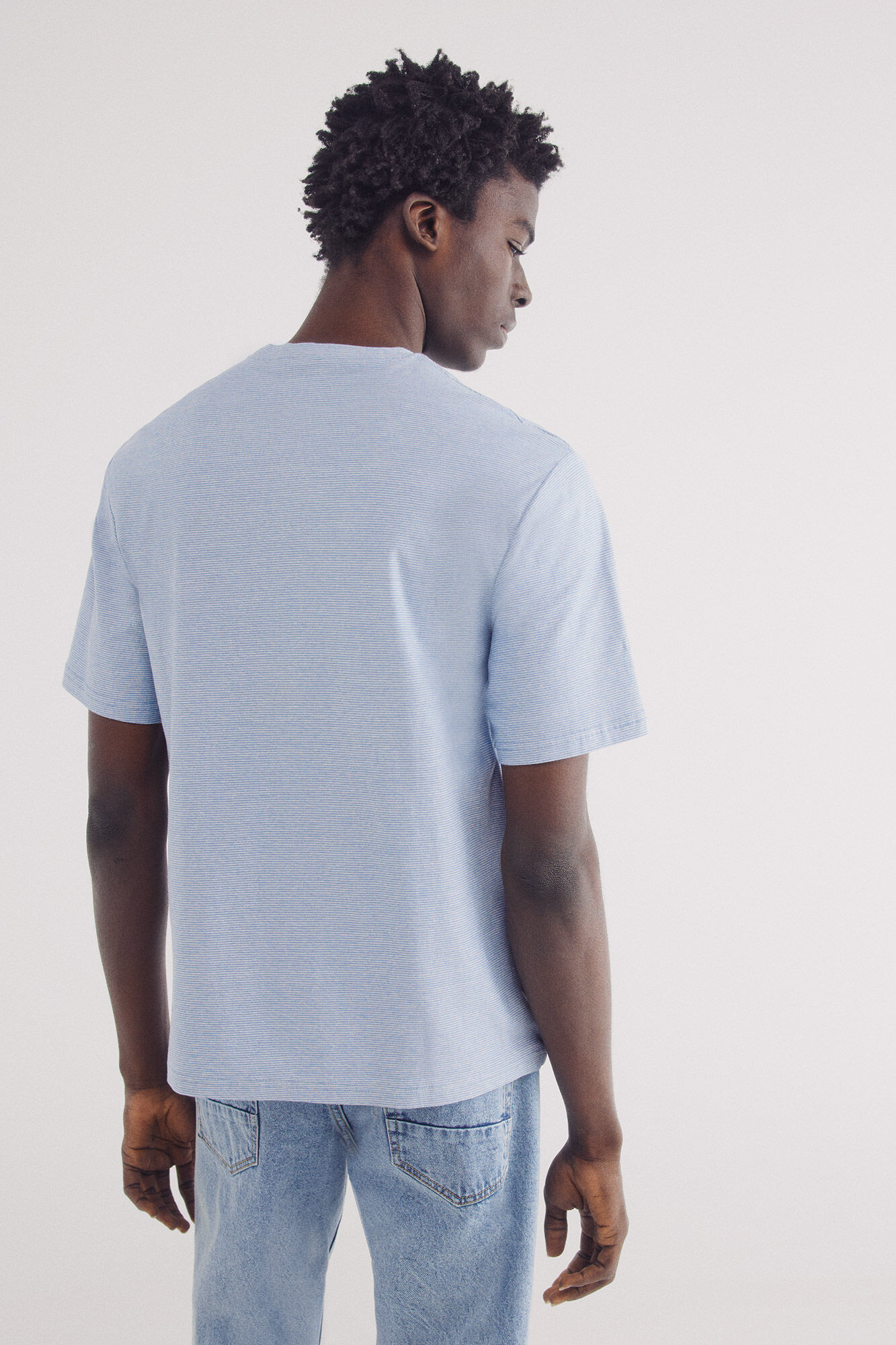 Springfield Playera microraya azul