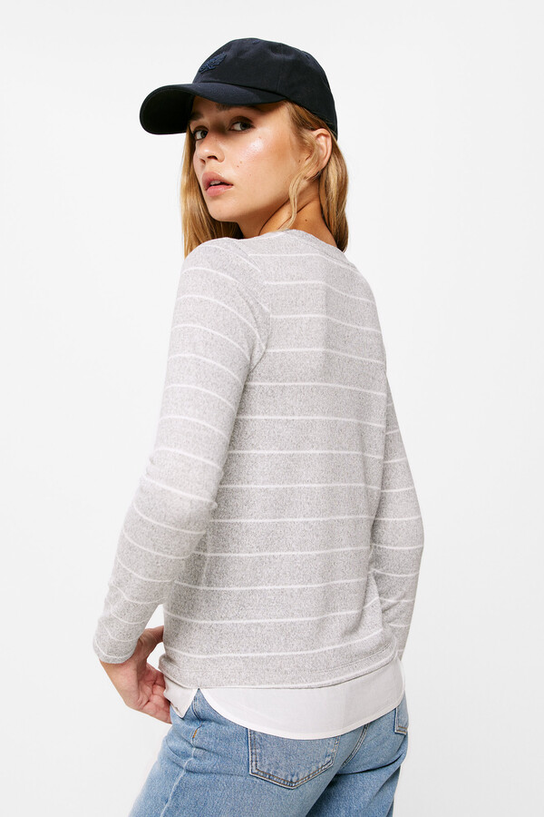 Springfield Playera "Ciao" Bimateria gris