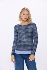 Springfield Playera cenefas combinada azul