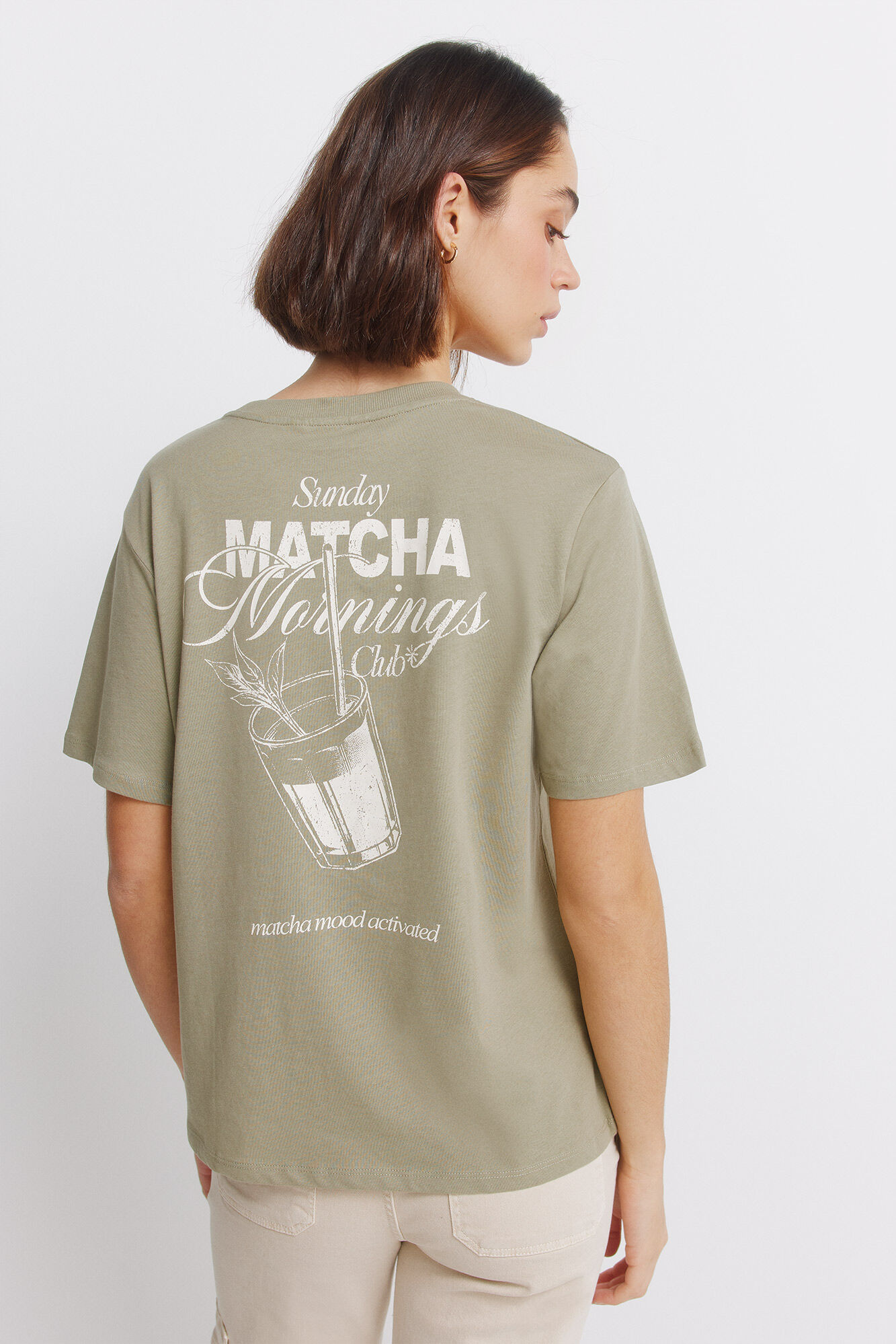 Springfield Playera manga corta "Le caf&eacute;" kaki