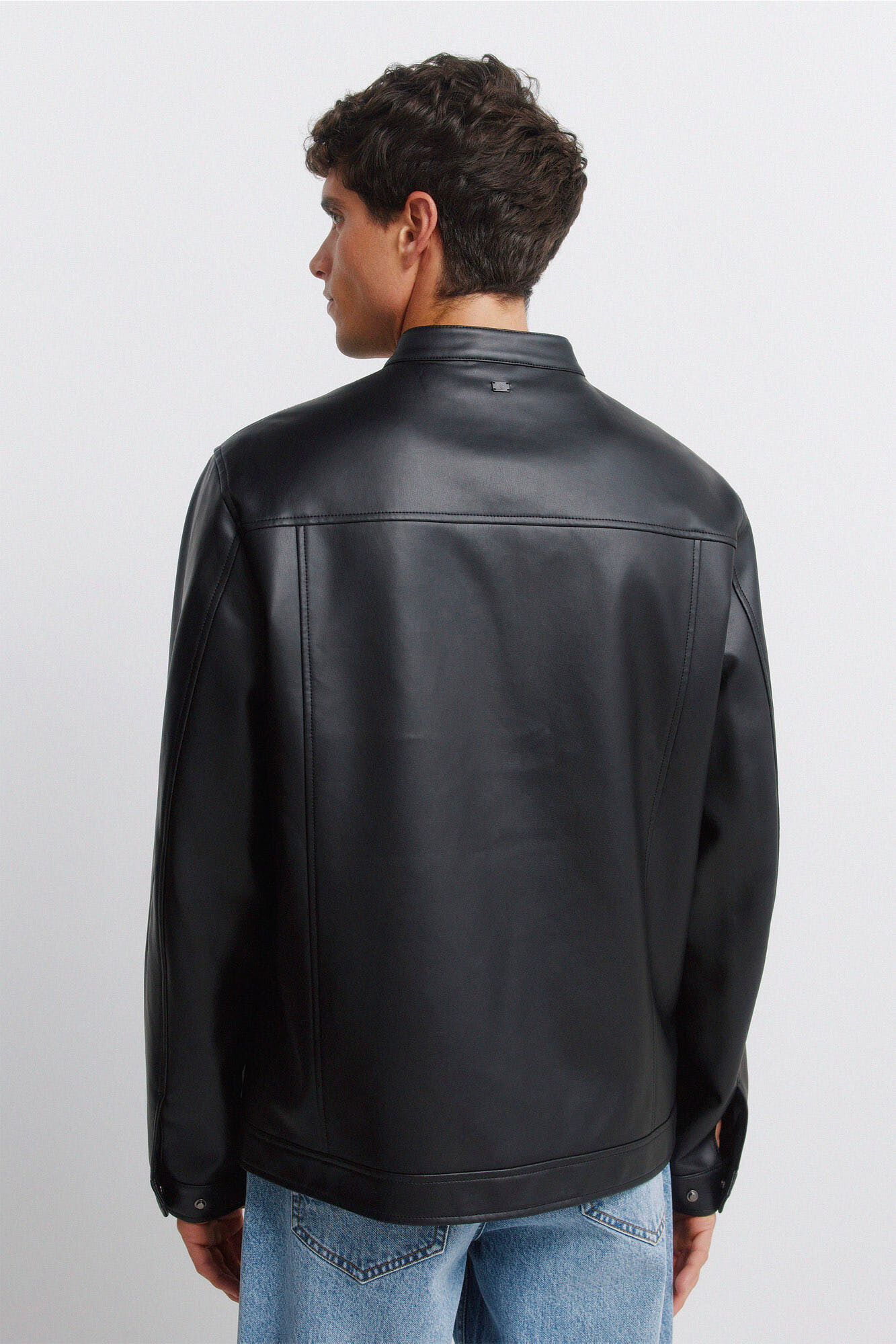 Springfield Chamarra efecto piel negro