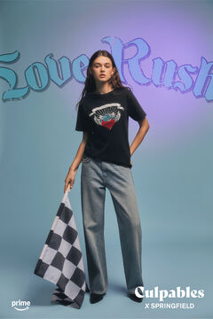 Springfield Playera "You´ll never catch me" negro