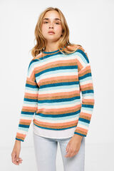 Springfield Playera Chenilla Raya Multicolor beige