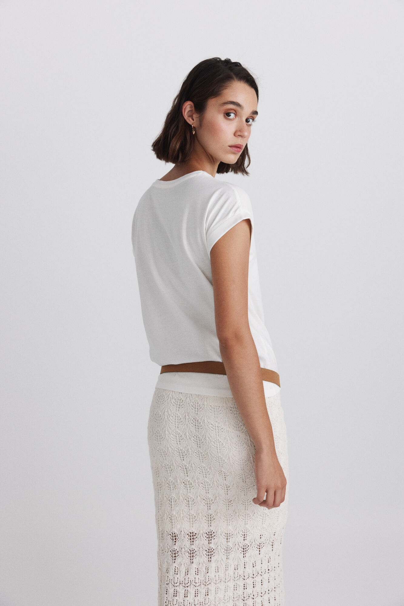 Springfield Playera de algod&oacute;n con estampado blanco
