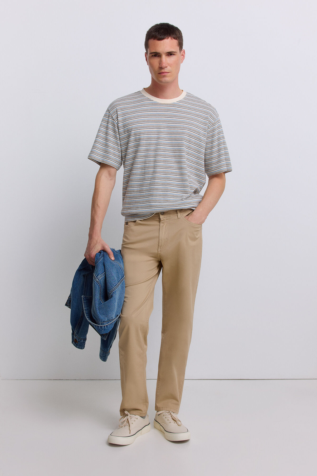 Springfield Pantal&oacute;n slim fit de 5 bolsillos lavado
