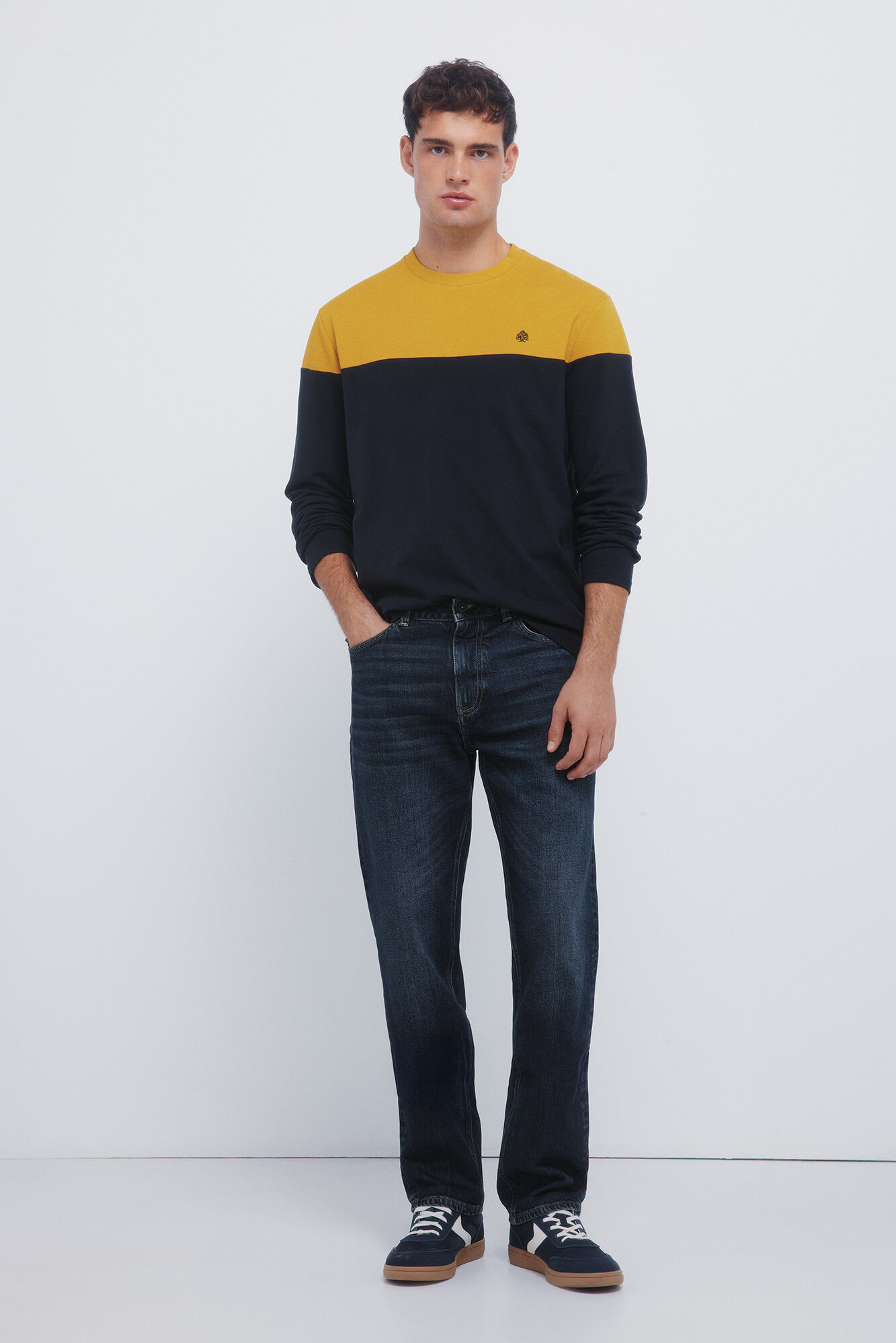Springfield playera de piqu&eacute; de manga larga con cortes
