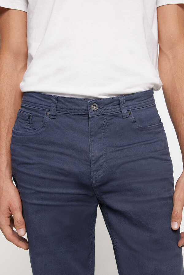Springfield Pantalón 5 bolsillos color regular lavado azul medio