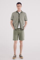 Springfield Bermuda color lavada slim fit kaki