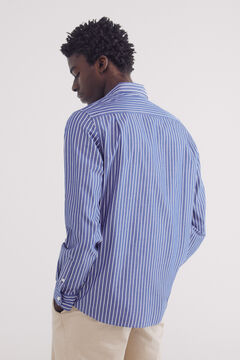 Springfield Camisa popelín rayas vestir azul