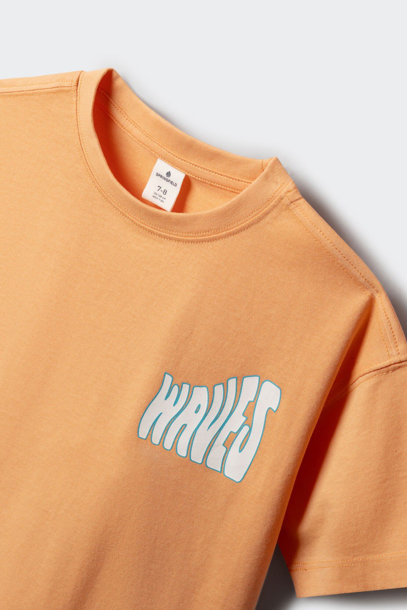 Springfield Kids Playera de manga corta "Make Wavesr" ni&ntilde;o naranja