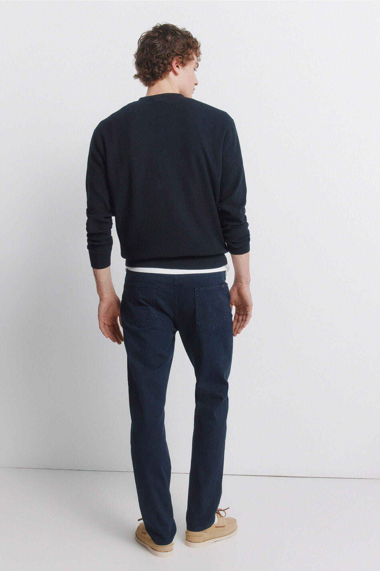 Springfield Pantal&oacute;n slim fit de 5 bolsillos lavado azul