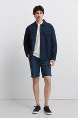 Springfield Bermudas de 5 bolsillos lavadas slim fit azul mezcla