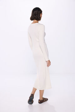 Springfield Vestido midi tubo beige
