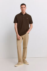 Springfield Polo de piqu&eacute; b&aacute;sico Springfield regular fit caf&eacute;