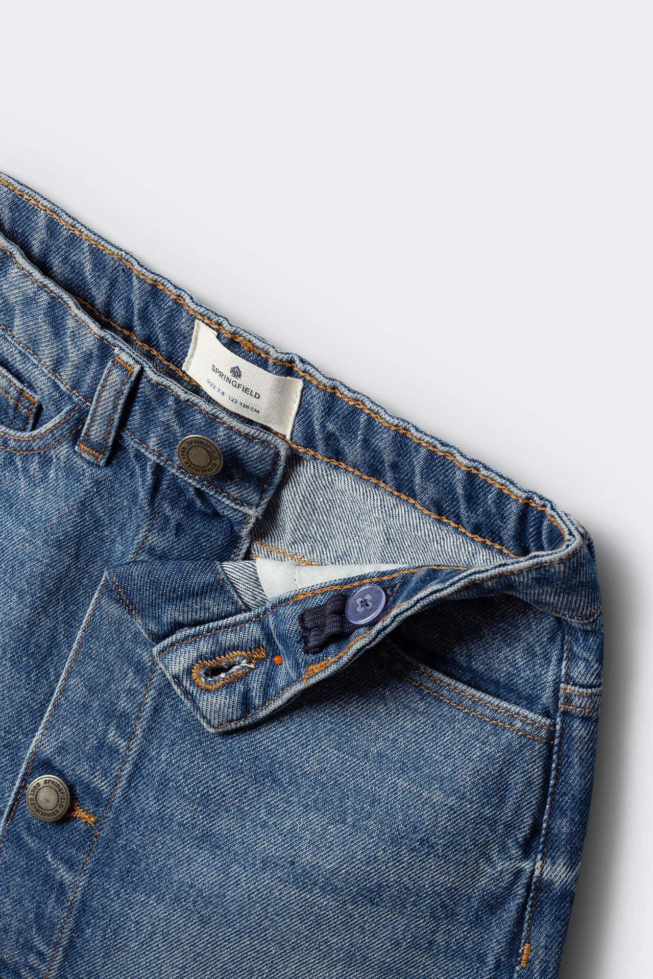 Springfield Kids Falda de mezclilla con botones para ni&ntilde;a azul