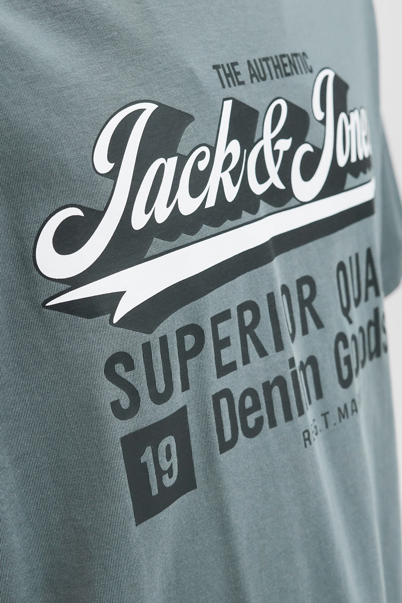 Jack & Jones Playera con logo grande gris