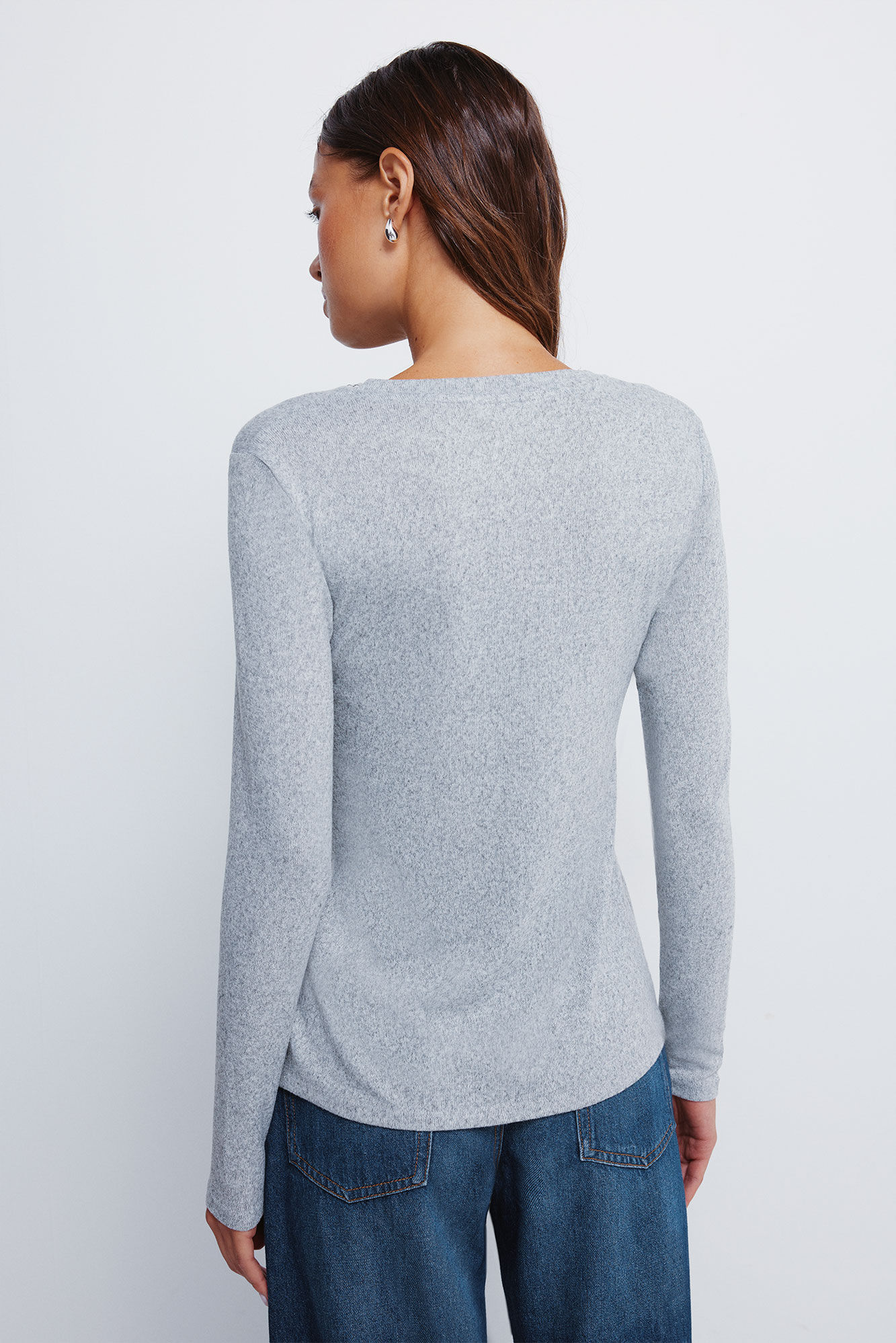 Springfield Playera con cuello tachonado gris