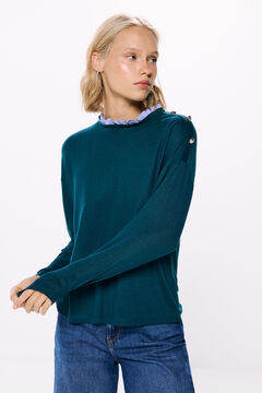 Springfield Playera cuello combinado verde