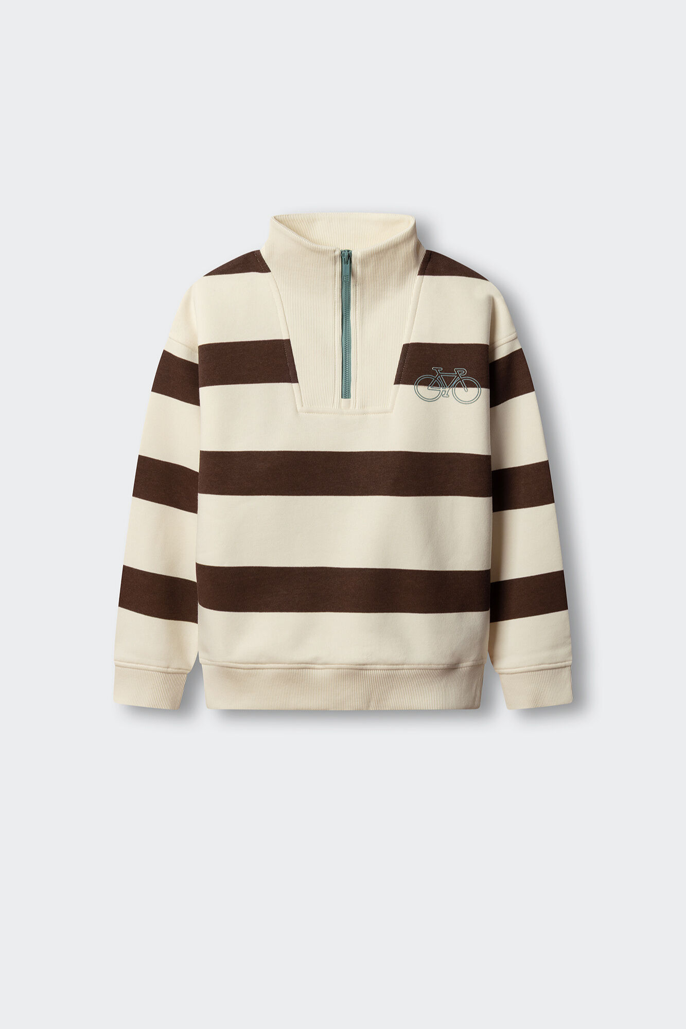 Springfield Kids Sudadera cuello camionero de rayas para ni&ntilde;o caf&eacute;
