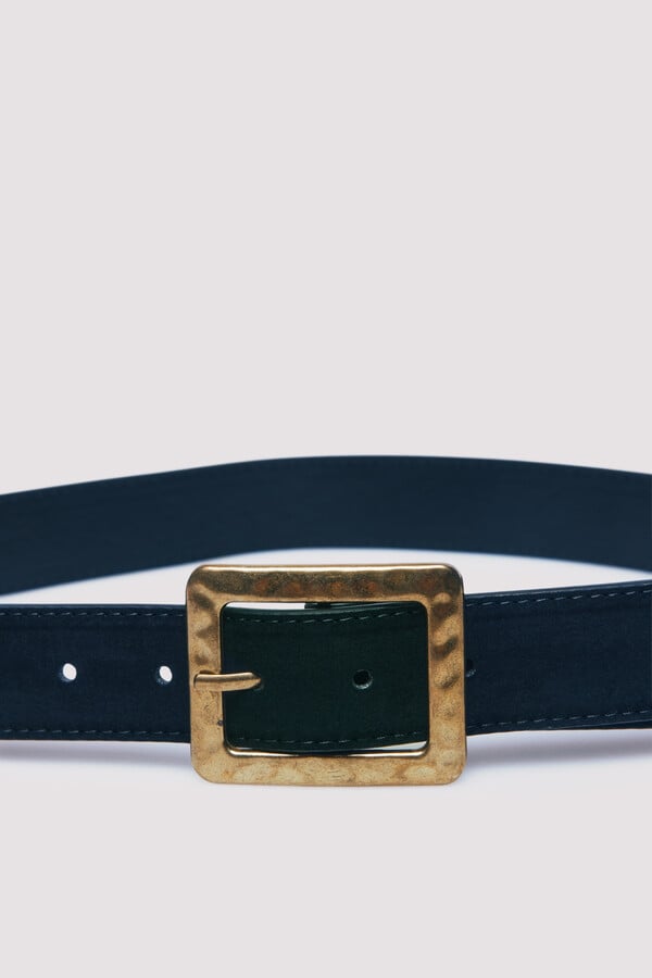 Springfield Cinturón efecto ante hebilla martillada negro