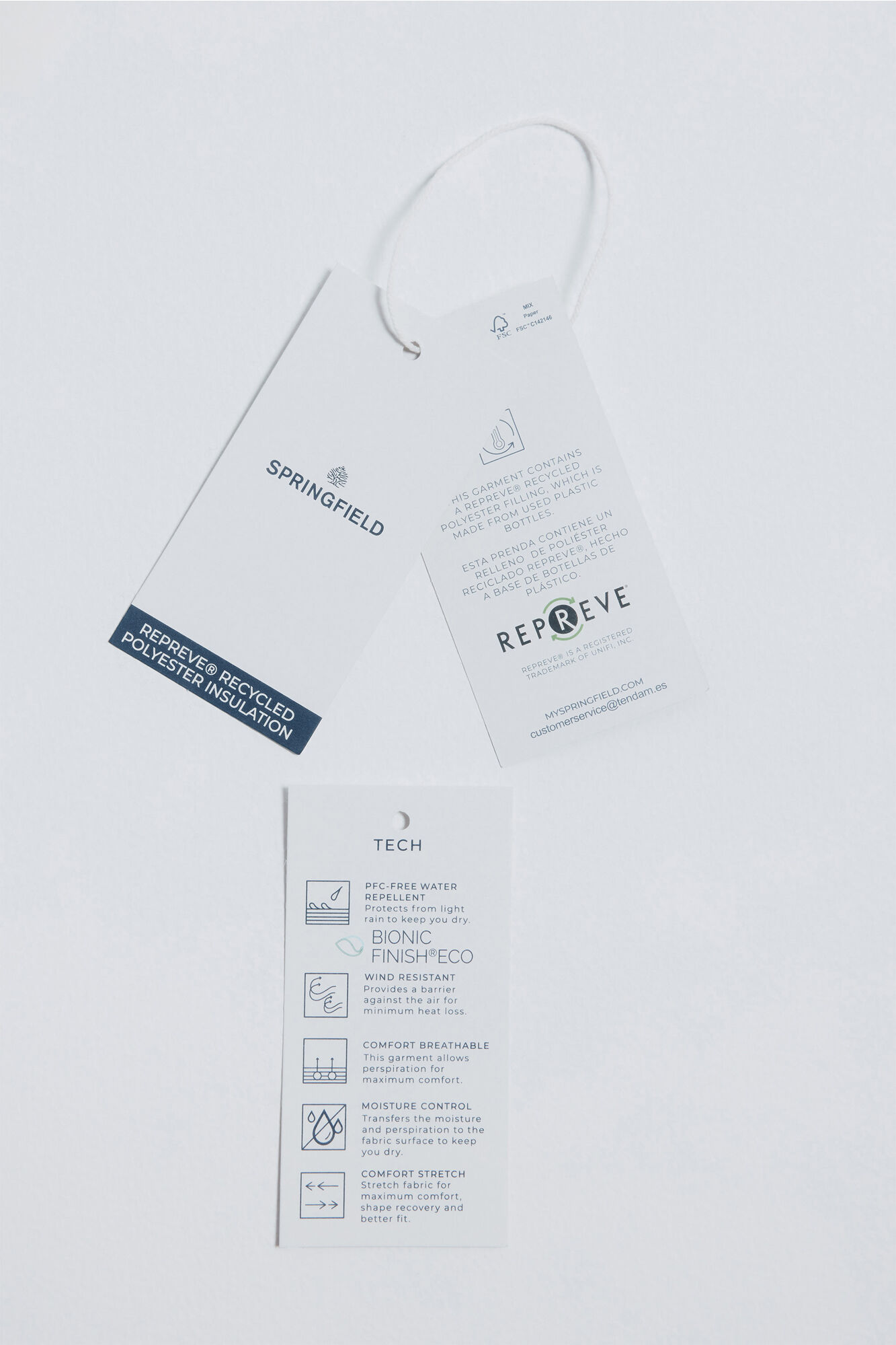 Springfield Chamarra t&eacute;cnica acolchado negro