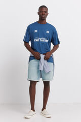 Springfield Bermudas ligeras slim fit de mezclilla azul