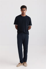 Springfield Pantal&oacute;n chino de estructura bicolor comfort fit azul