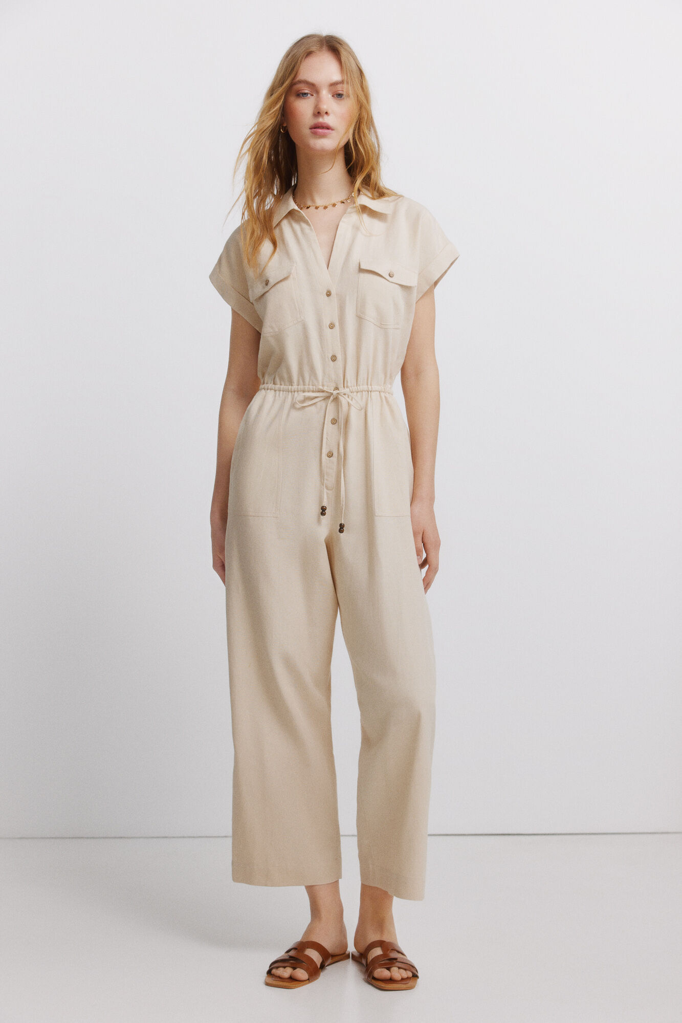 Springfield Jumpsuit con bolsillos caf&eacute;