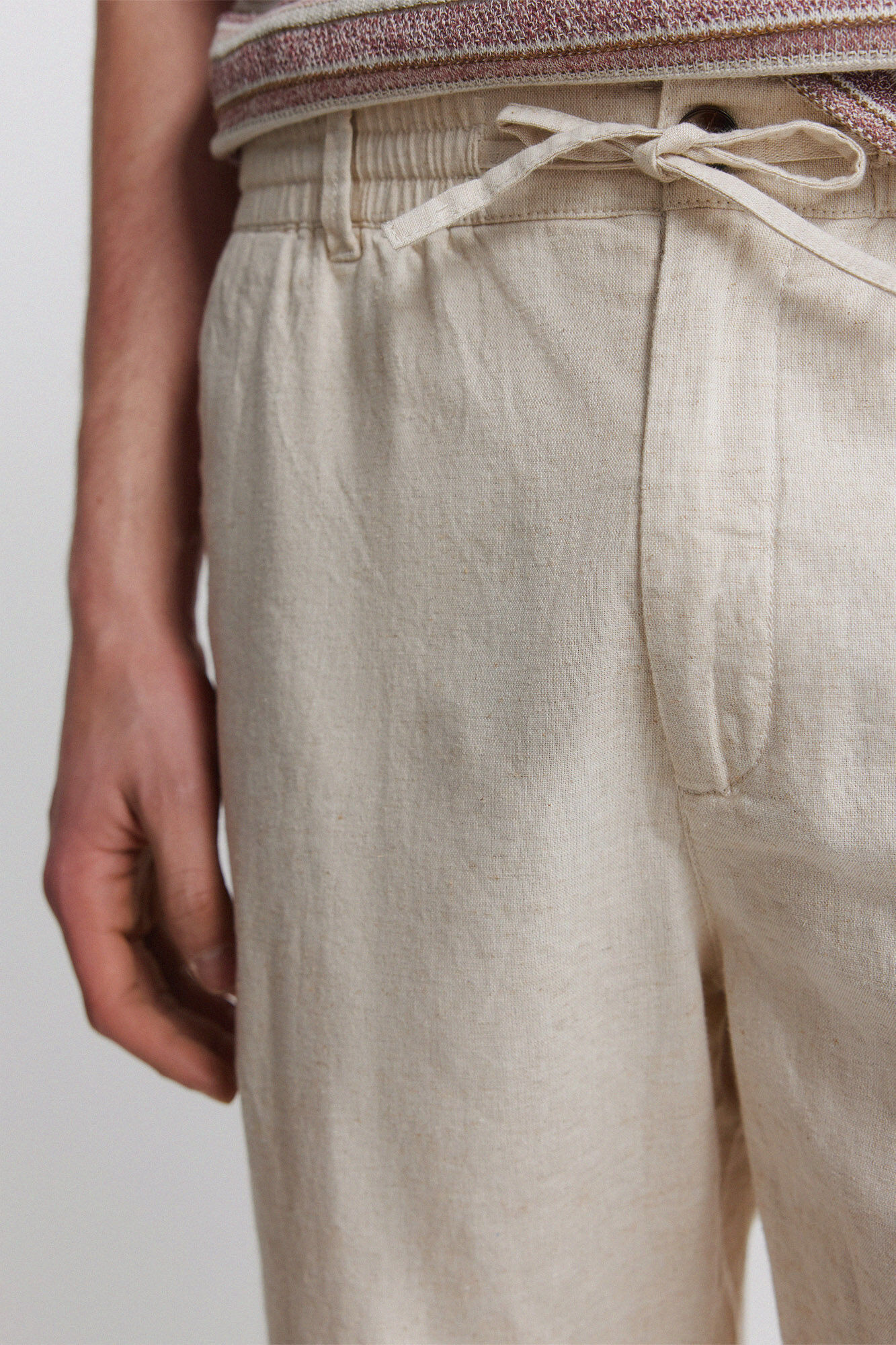 Springfield Bermudas de lino comfort slim fit blanco