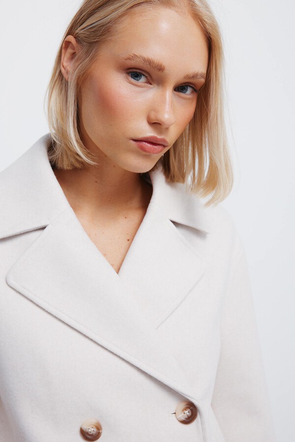 Springfield Abrigo short abrigo cruzado beige