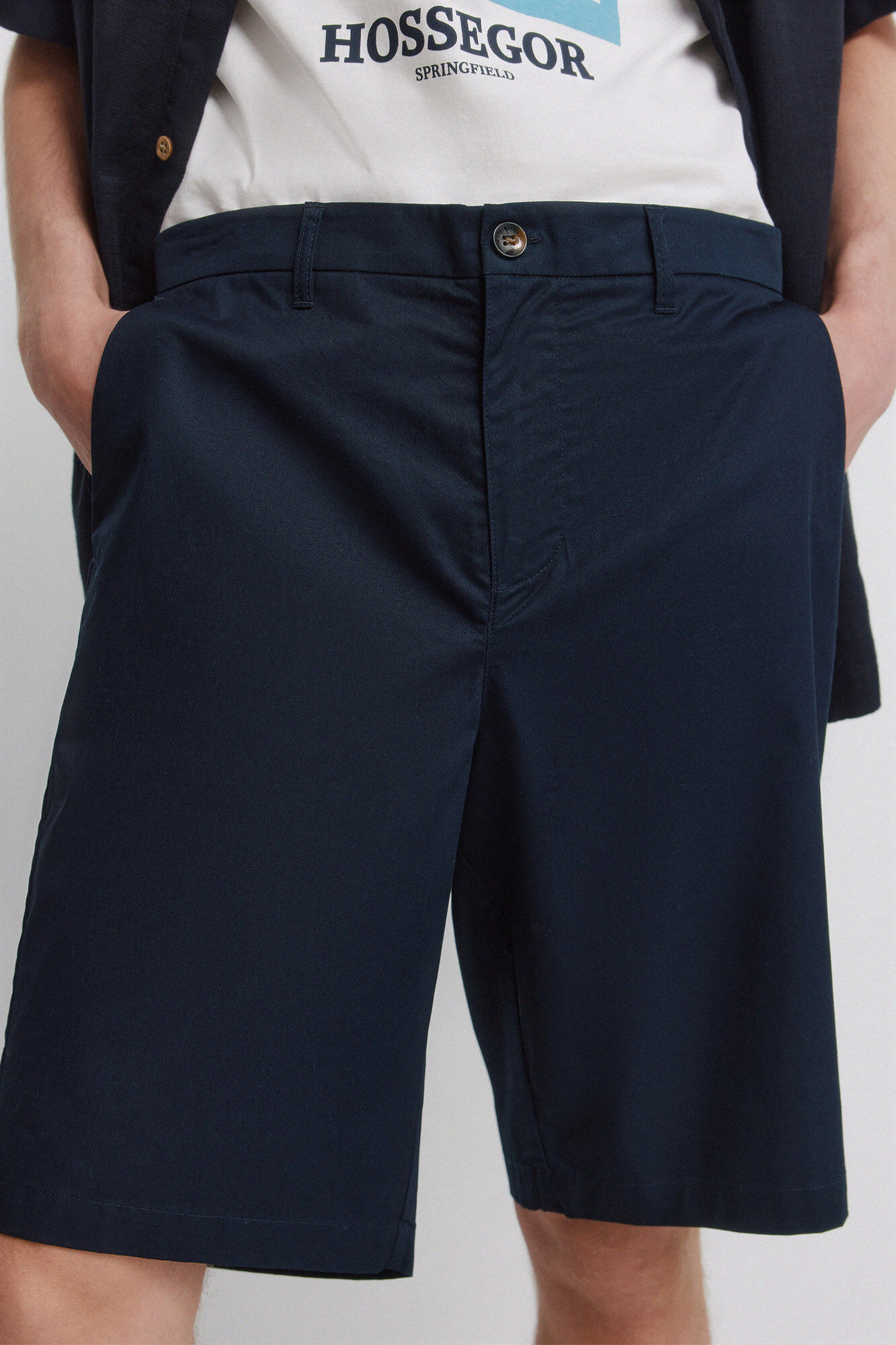 Springfield Bermudas de algod&oacute;n relaxed fit azul
